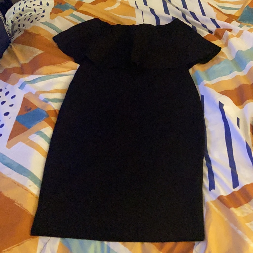 Black strapless dress